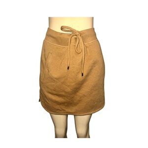 Nine West Camel Fleece lined Skirt with Drawstring Size Small NWT